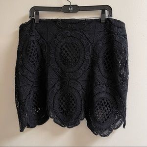 Black Crochet Mini Skirt